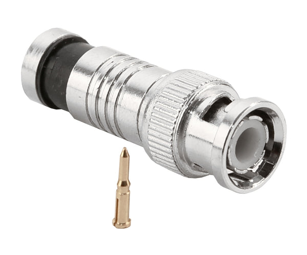 NEOSTAR BNC Kompressions-Stecker für RG6 und RG59 Videokabel mit Gold-Pin – BM-Z06