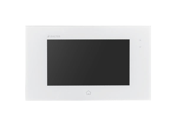 BALTER JUNO 7 " Videostation, Touchscreen Bildschirm, 2-Draht BUS Technologie, Plexiglas, Interkom, microSD-Slot, Weiß – JUNO