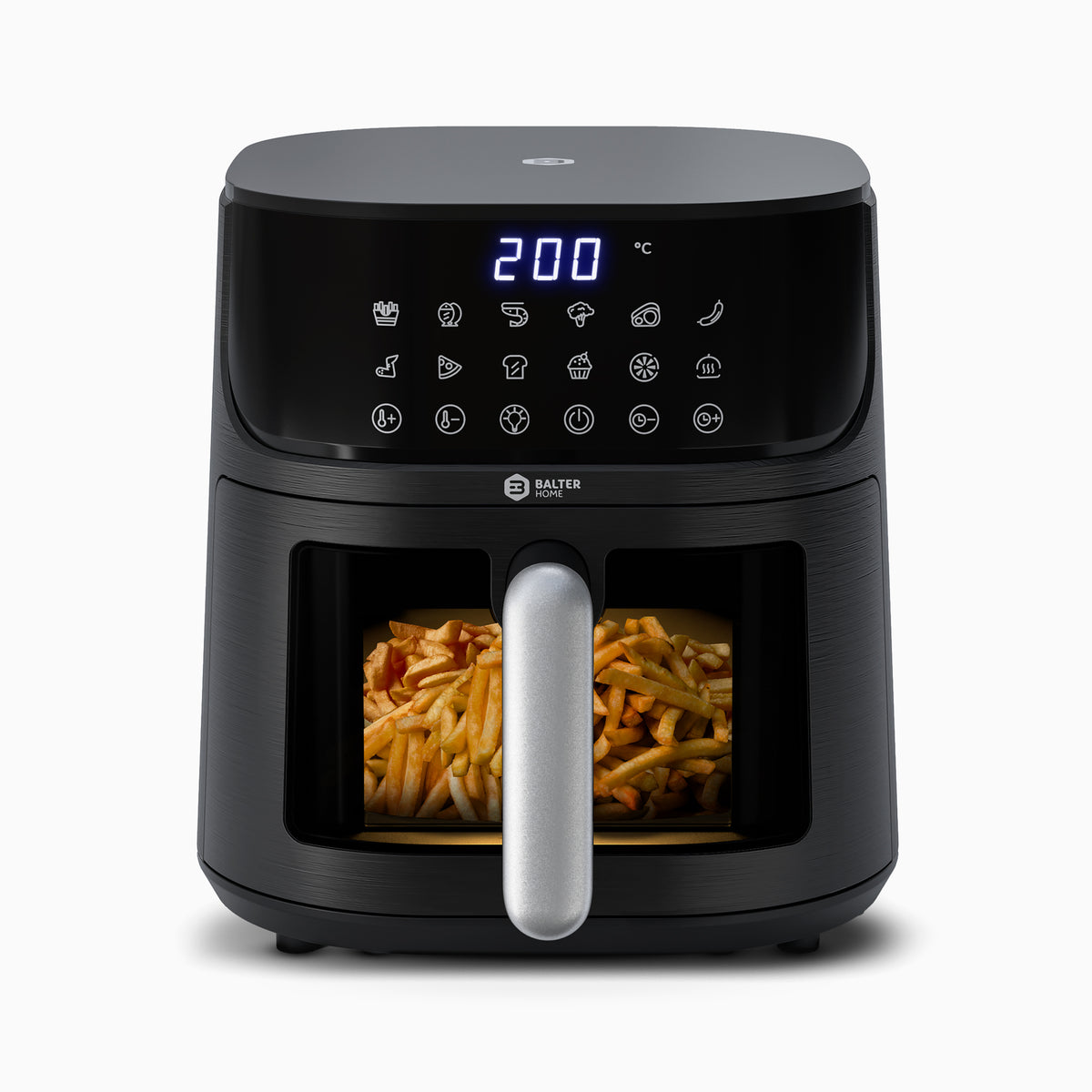 Balter Heißluftfritteuse Airfryer, 5,5 L, Friteuse Heissluftfritteuse XXL mit Sichtfenster 12 SMARTE PROGRAMME